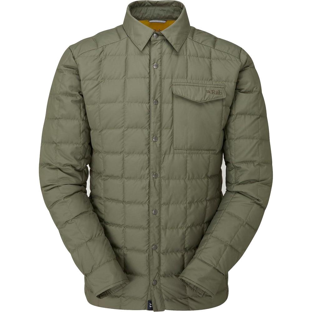 imageRab Mens Downtime Shirt Down Insulated ButtonDown Jacket for Hiking Camping ampamp Casual UseLight Khaki