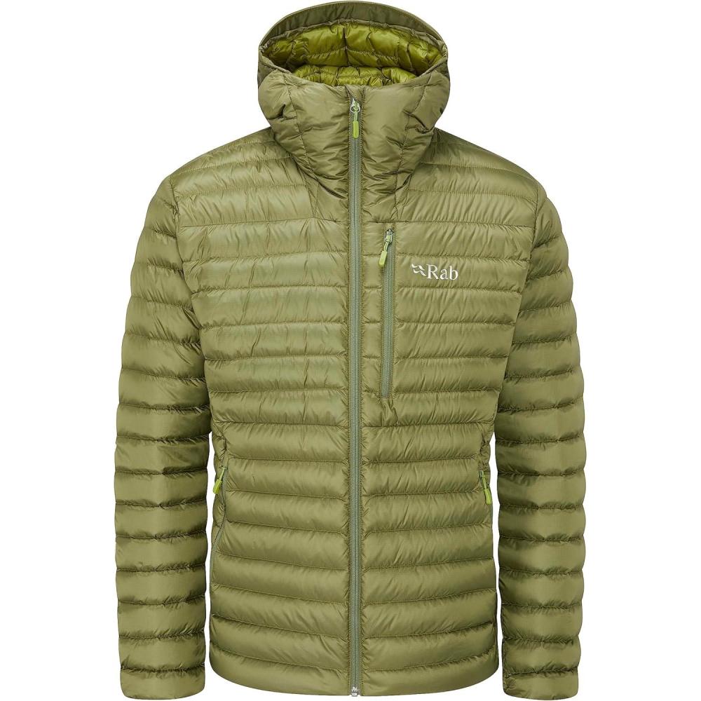 imageRab Mens Microlight Alpine 700Fill Down Hooded Puffer Jacket for Hiking ampamp SkiingChlorite Green
