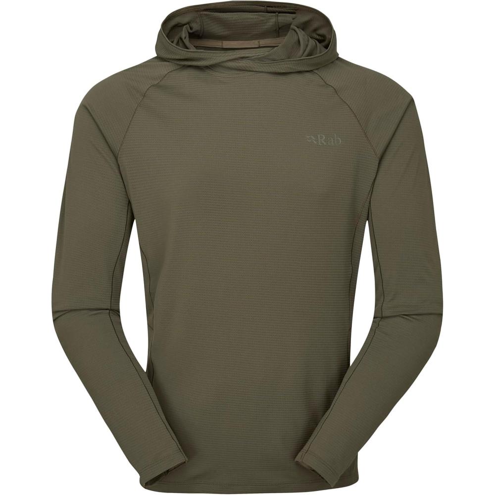 imageRab Mens Sonic Hoody  Lightweight Breathable Baselayer Shirt for Hiking ampamp Trail RunningLight Khaki
