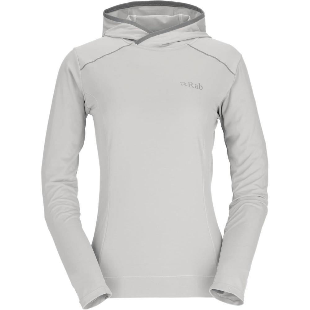 imageRab Womens Force Hoody  Lightweight LongSleeve Hooded Baselayer Shirt for Hiking Climbing ampamp Trail RunningDark Pewter