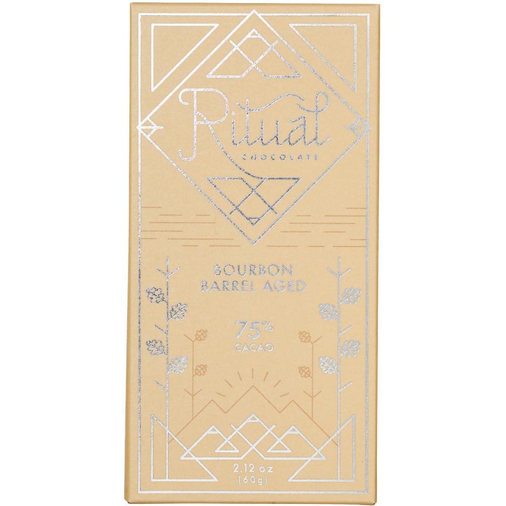 imageRitual Dark Chocolate Bar Fleur De Sel 70 Cacao Notes of Strawberries Fudge ampamp Sea Salt 212 ozBourbon Barrel Aged  75