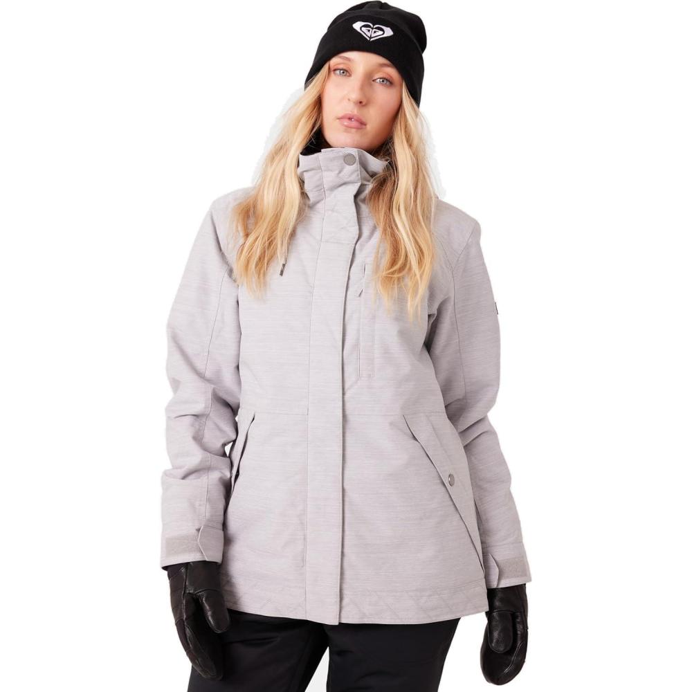 imageRoxy womens Billie Jacket 10k Waterproof Snow Jacket Tailored Fit Pfasfree InsulatedAsh