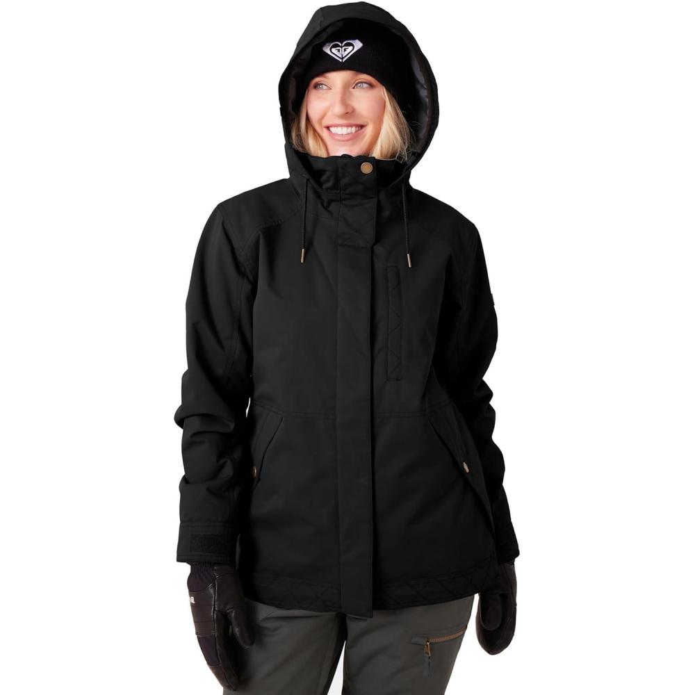 imageRoxy womens Billie Jacket 10k Waterproof Snow Jacket Tailored Fit Pfasfree InsulatedBlack