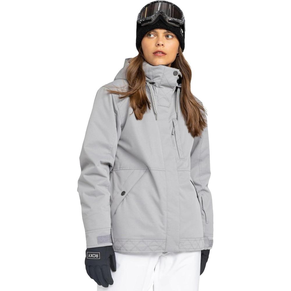 imageRoxy womens Billie Jacket 10k Waterproof Snow Jacket Tailored Fit Pfasfree InsulatedGrey
