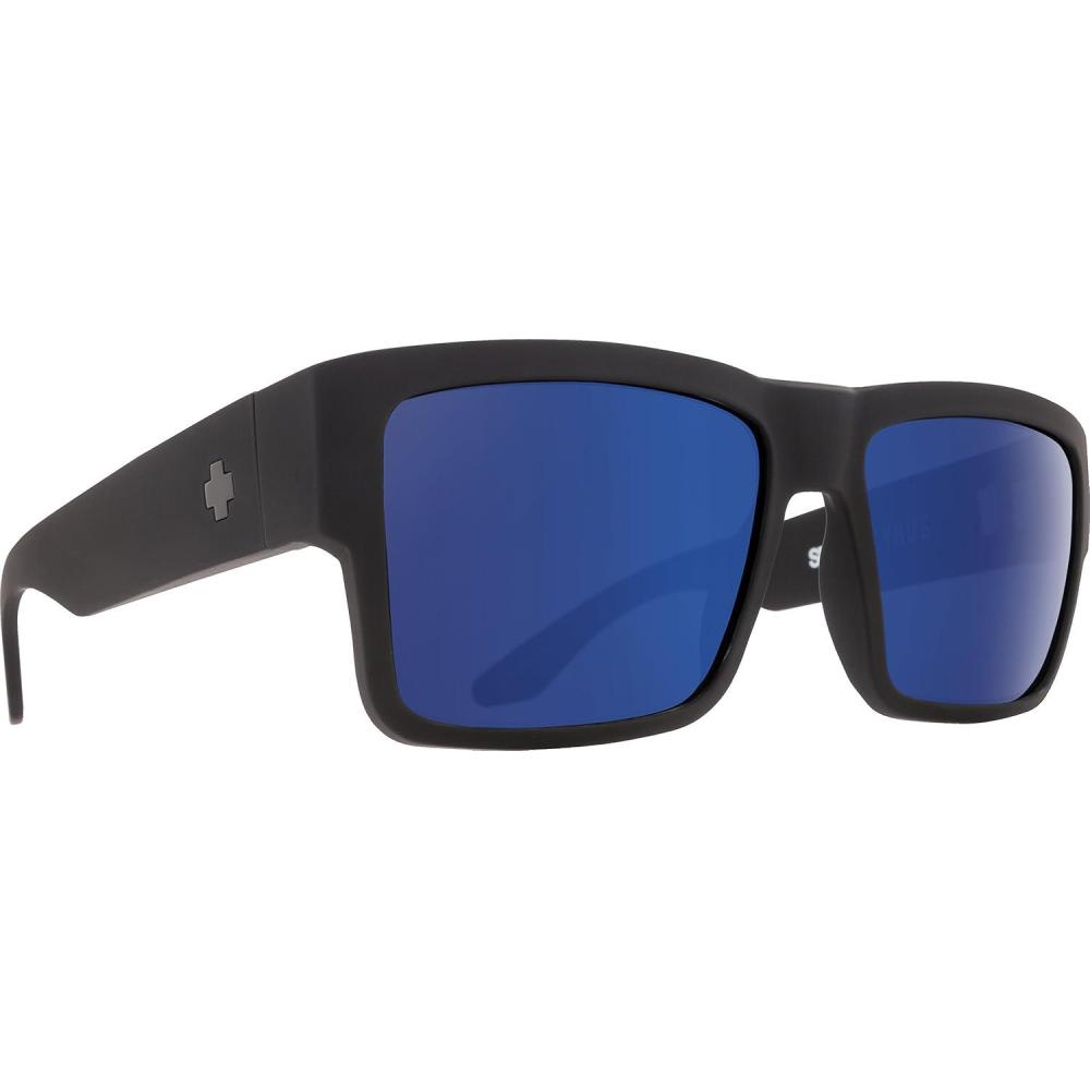 imageSPY Optic Cyrus Square Sunglasses Color and Contrast Enhancing LensesSoft Matte BlackBronze With Light Blue Spectra