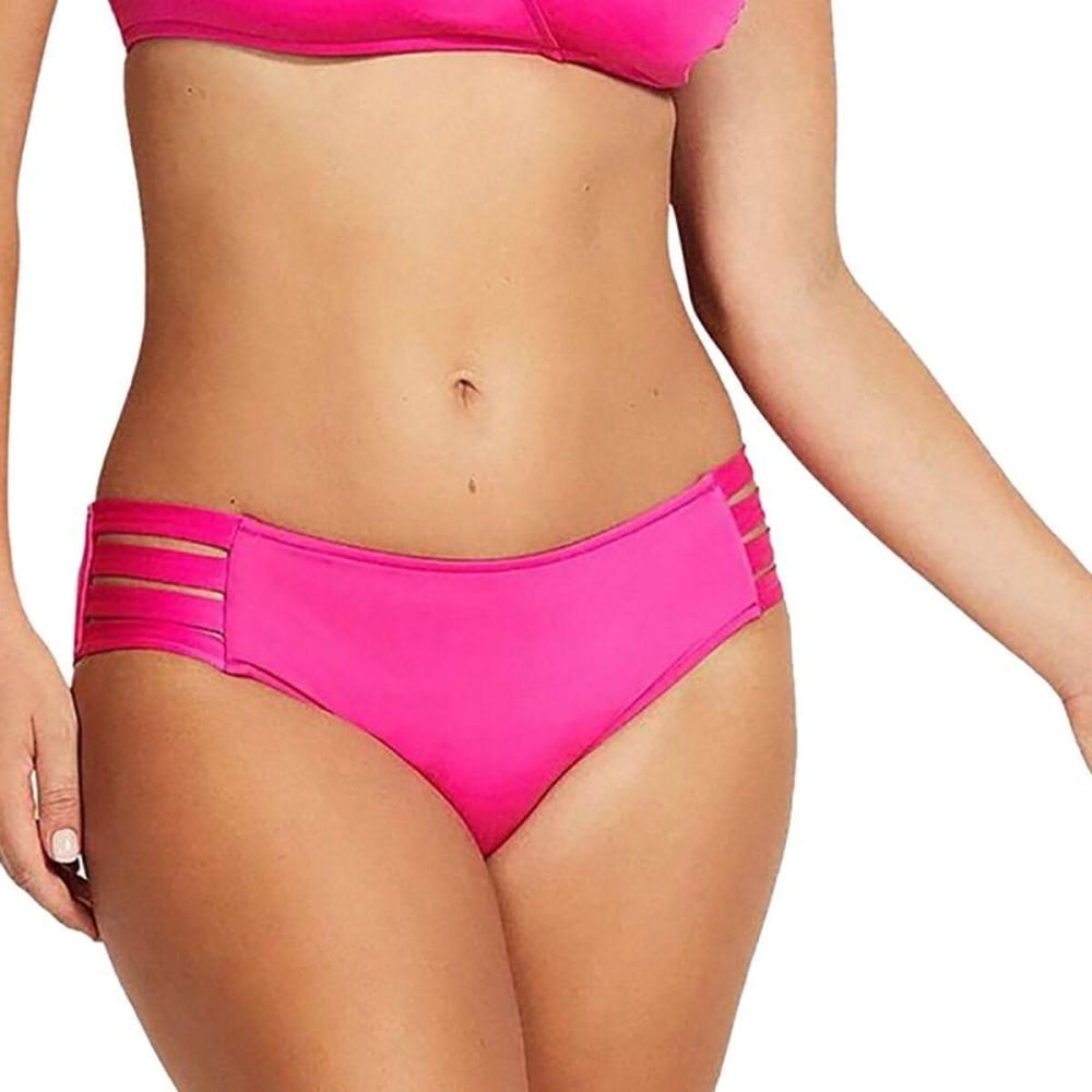 imageSeafolly Womens Multi Strap Hipster Full Coverage Bikini Bottom SwimsuitActive Ultra Pink