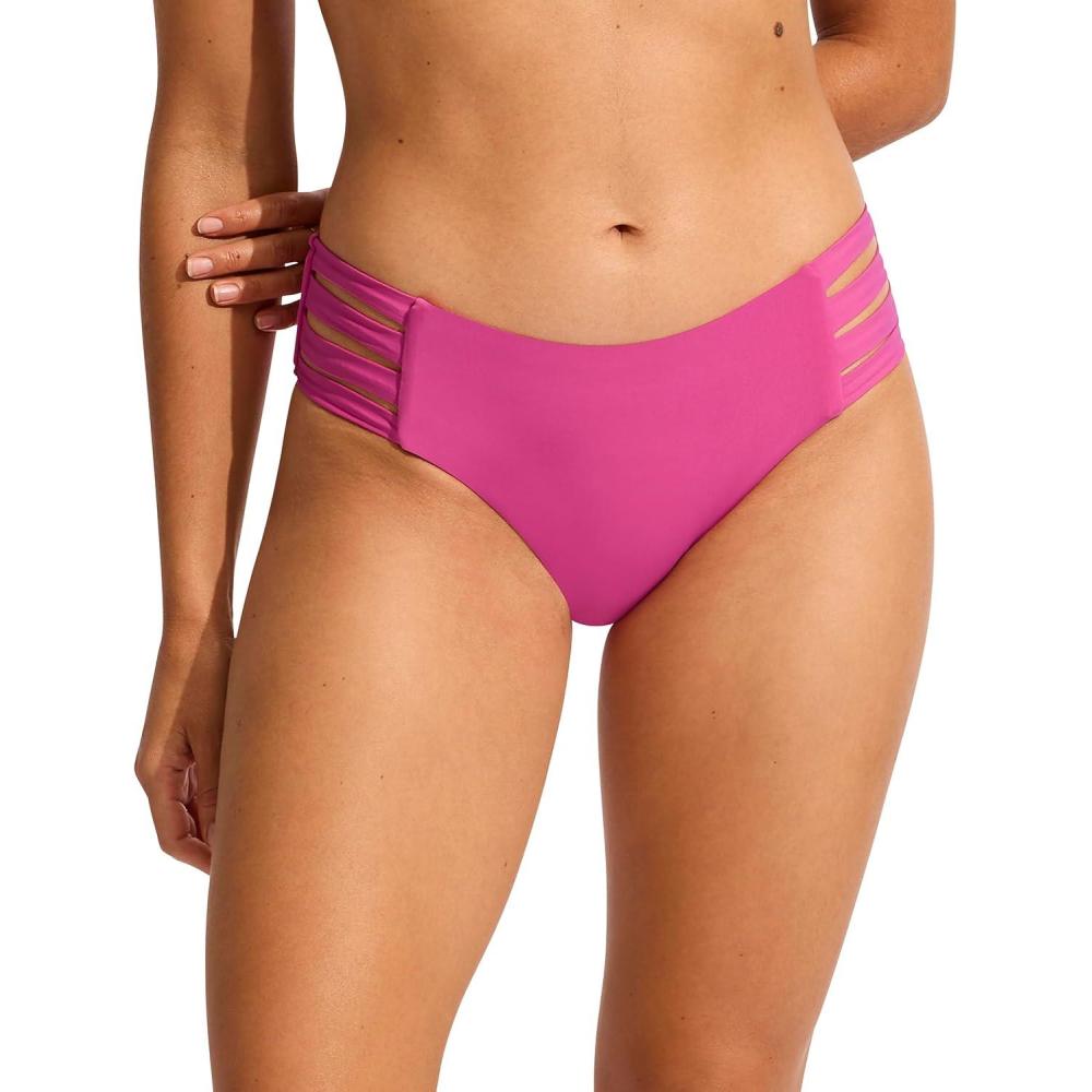 imageSeafolly Womens Multi Strap Hipster Full Coverage Bikini Bottom SwimsuitEco Collective Hot Pink