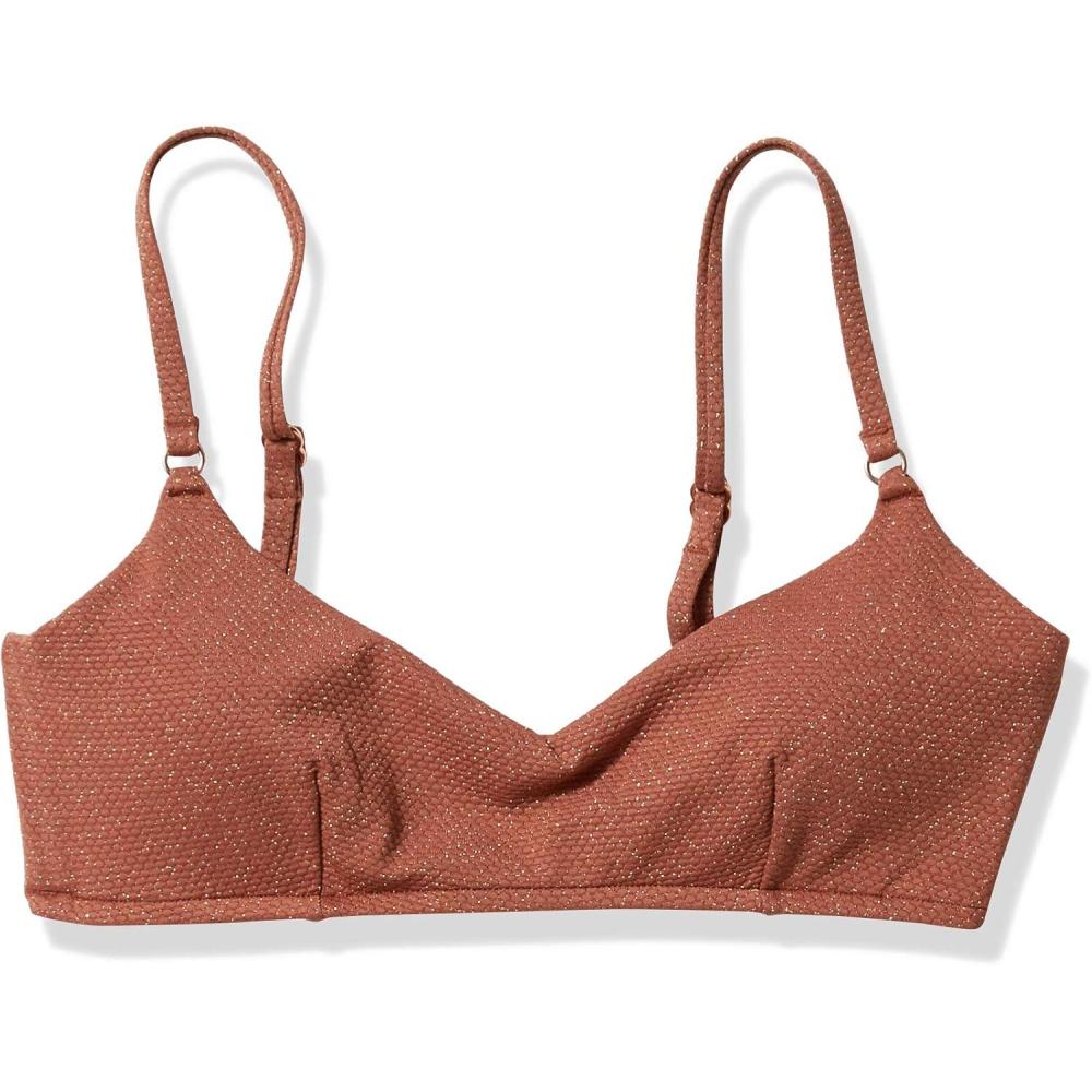 imageSeafolly Womens Standard Bralette Bikini Top Swimsuit with Clip BackStardust Bronze