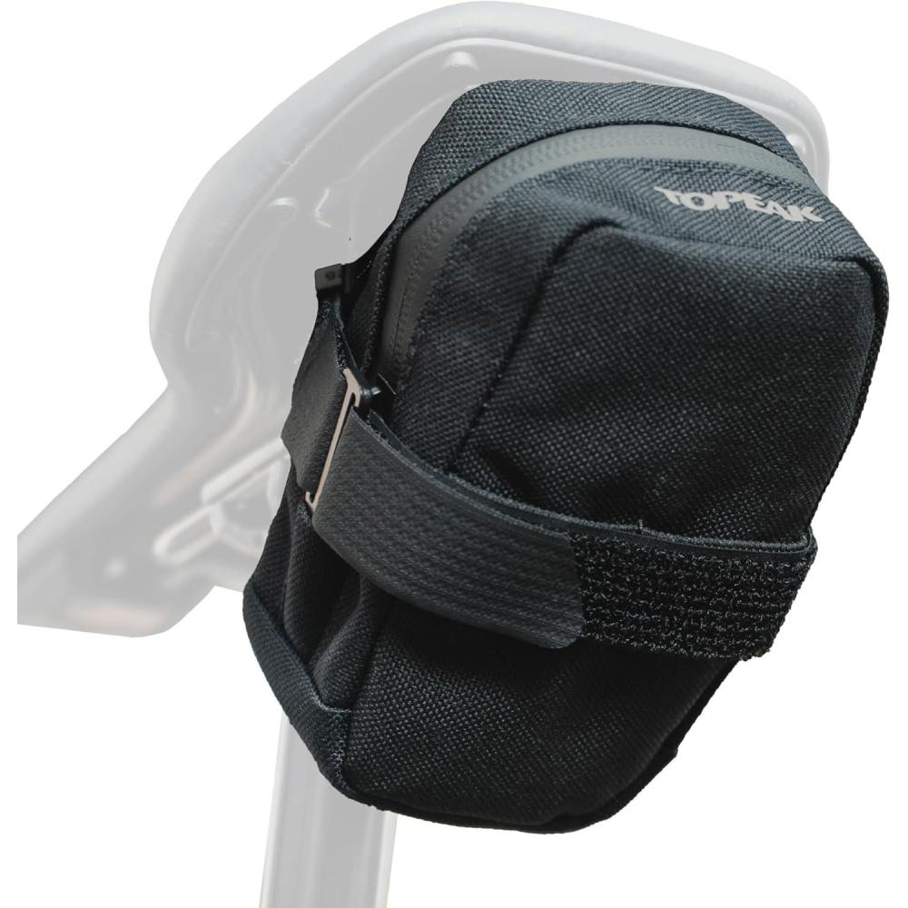imageTopeak Elementa Seatbag  Compact UnderSaddle Bike Bag Black Size S 03L Capacity Hook ampamp Loop Mount 1000D Polyester ConstructionMedium