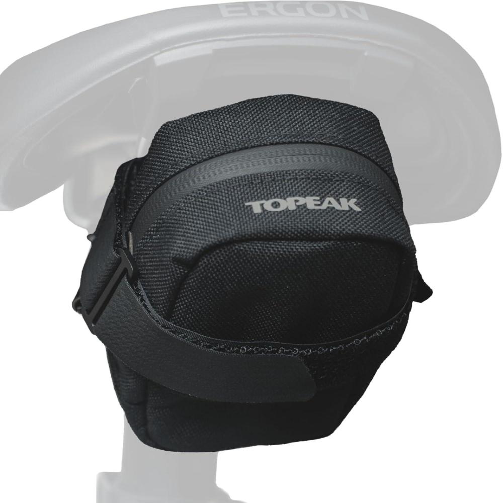 imageTopeak Elementa Seatbag  Compact UnderSaddle Bike Bag Black Size S 03L Capacity Hook ampamp Loop Mount 1000D Polyester ConstructionSmall