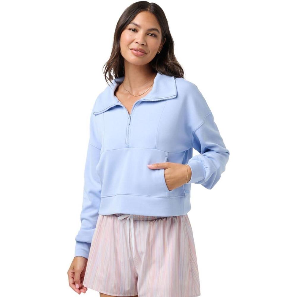 imageTravisMathew Womens Skyloft Soft 12 ZipBrunnera Blue
