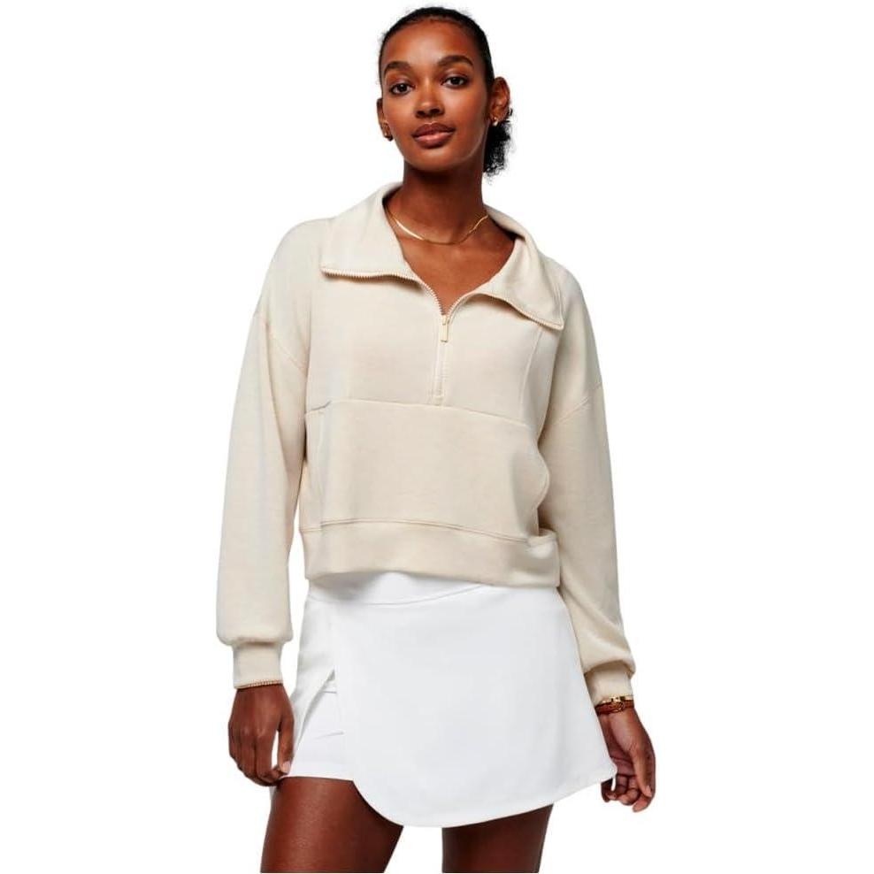 imageTravisMathew Womens Skyloft Soft 12 ZipHeather Brazilian Sand