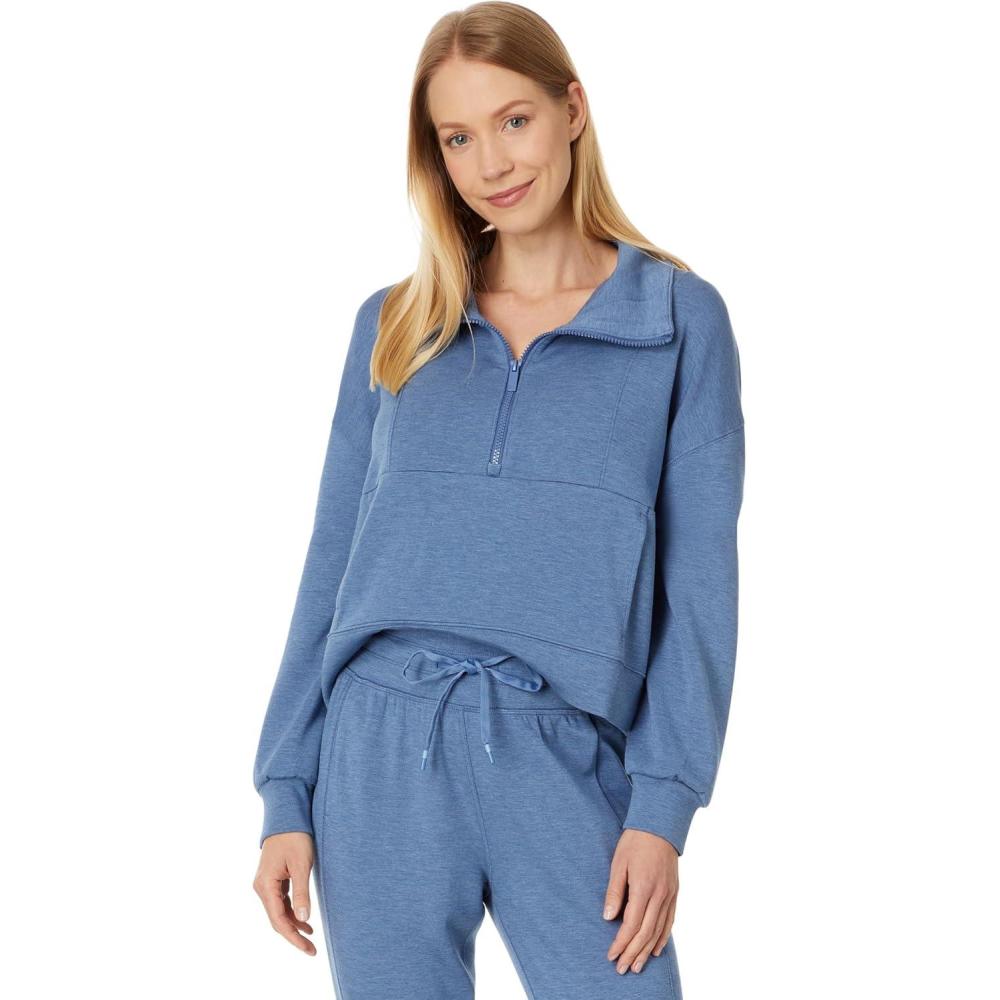 imageTravisMathew Womens Skyloft Soft 12 ZipHeather Moonlight Blue