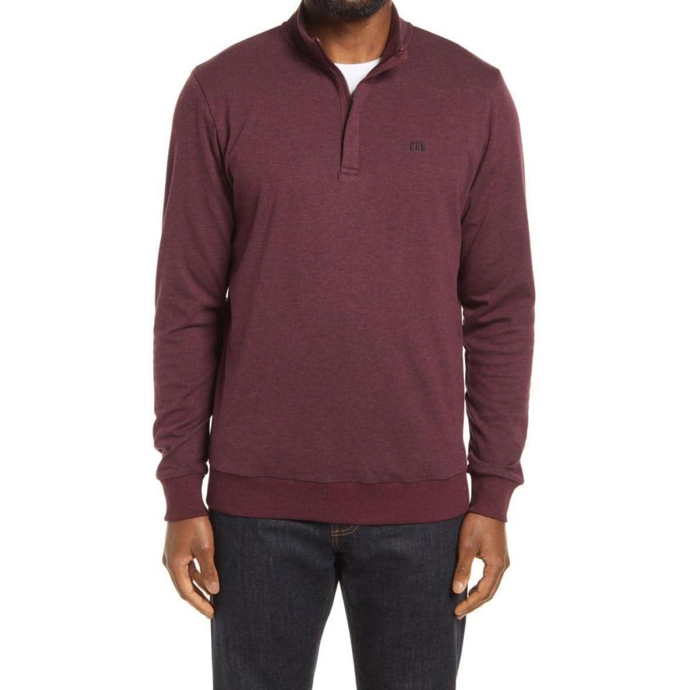 imageTravisMathew mens Cloud Quarter Zip 20Heather Dark Red