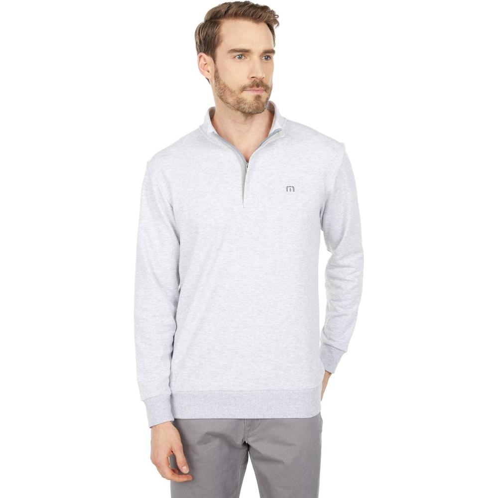 imageTravisMathew mens Cloud Quarter Zip 20Heather Light Grey