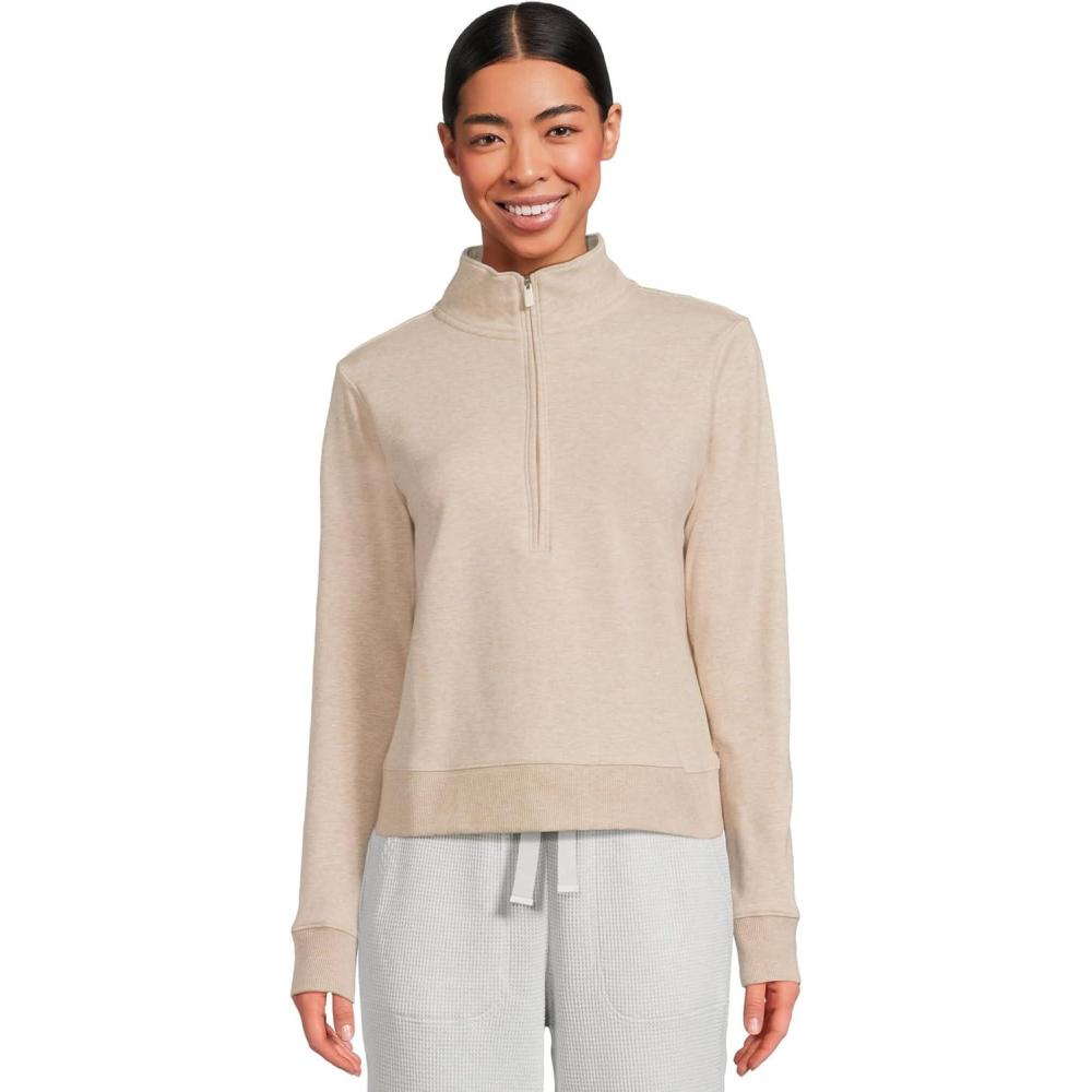 imageTravisMathew womens Cloud 12 ZipHeather Natural