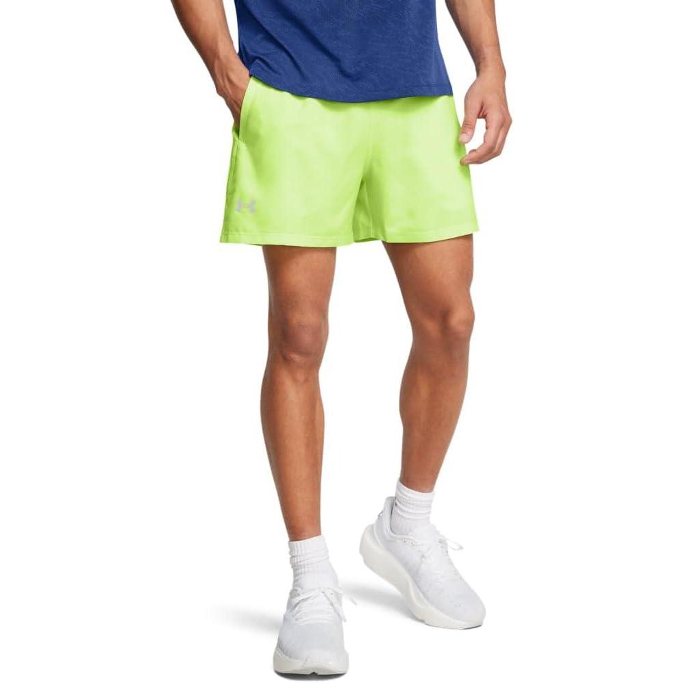 imageUnder Armour Mens Launch Run 5quot Shorts304 Morph Green Morph Green Reflective