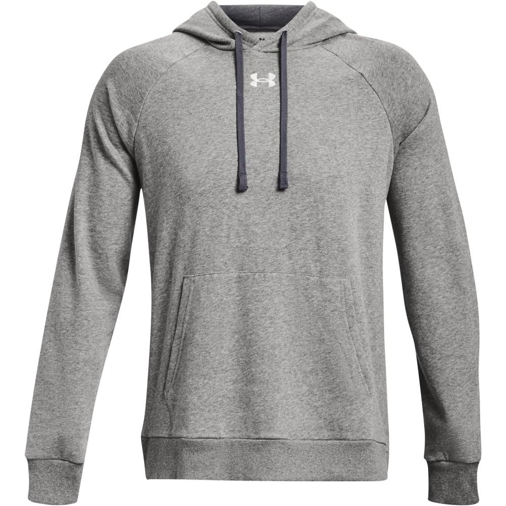 imageUnder Armour Mens Rival Fleece Sportstyle Logo Hoodie025 Castlerock Light Heather White