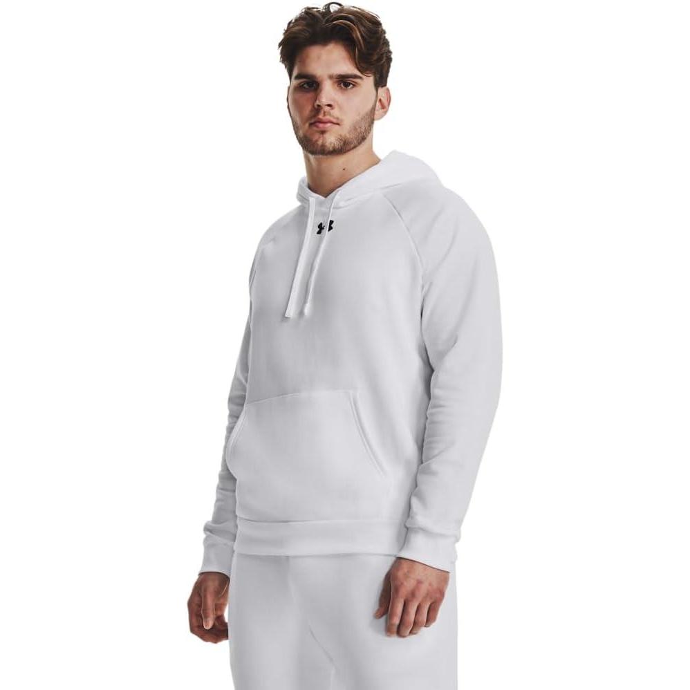 imageUnder Armour Mens Rival Fleece Sportstyle Logo Hoodie100 White Black