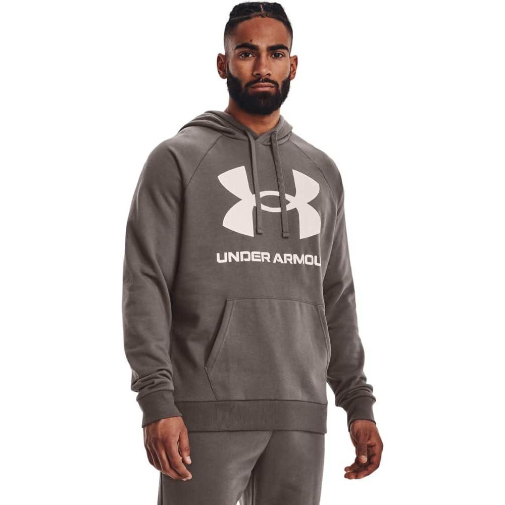 imageUnder Armour Mens Rival Fleece Sportstyle Logo Hoodie176 Fresh Clay Onyx White
