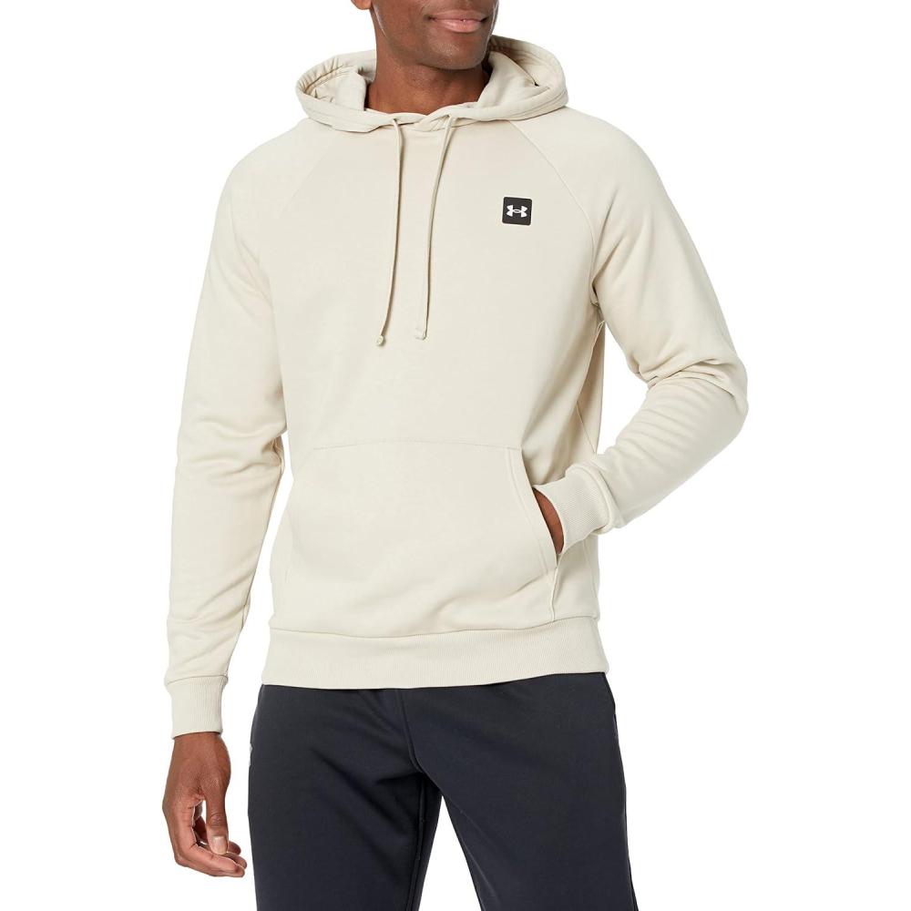 imageUnder Armour Mens Rival Fleece Sportstyle Logo Hoodie289 Khaki Base Onyx White