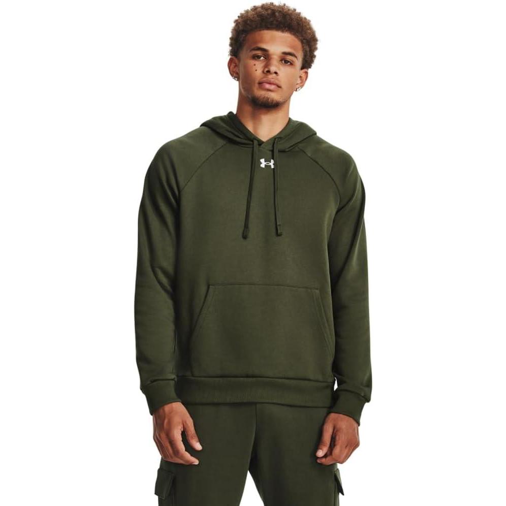 imageUnder Armour Mens Rival Fleece Sportstyle Logo Hoodie390 Marine Od Green White