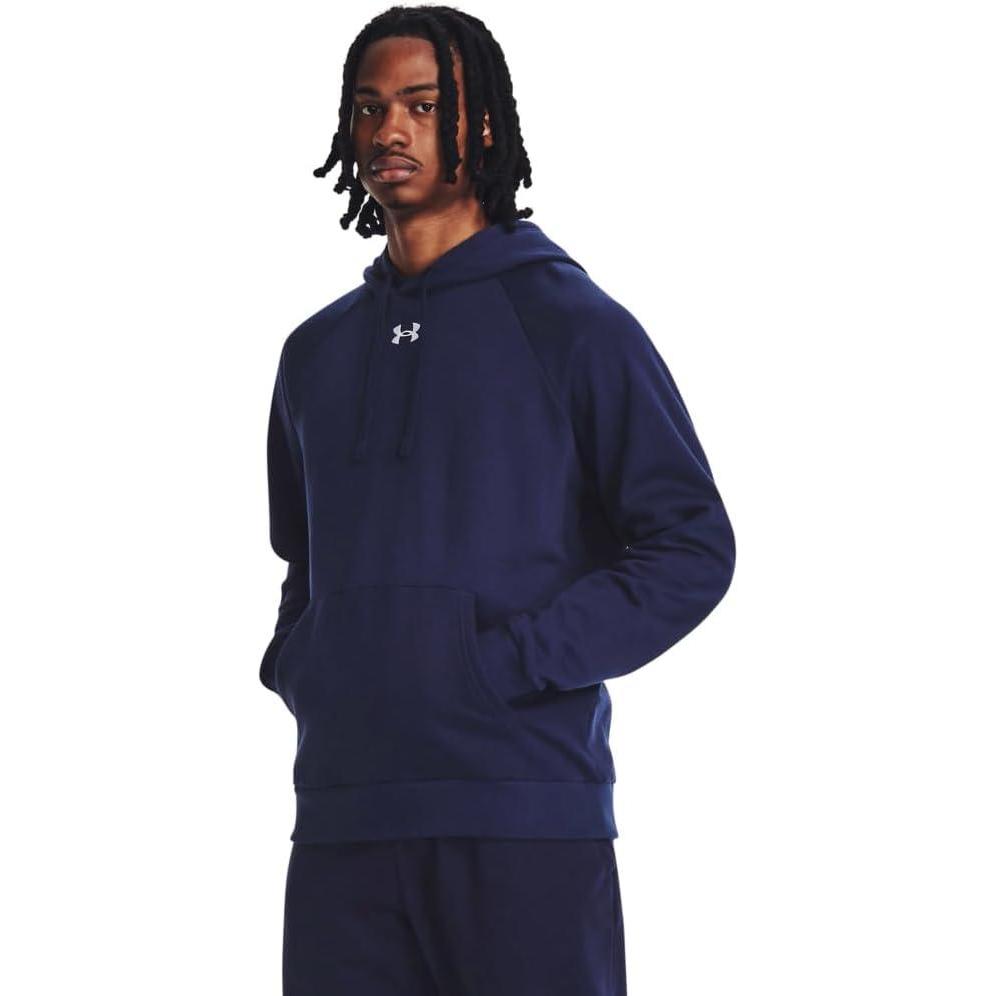 imageUnder Armour Mens Rival Fleece Sportstyle Logo Hoodie410 Midnight Navy White
