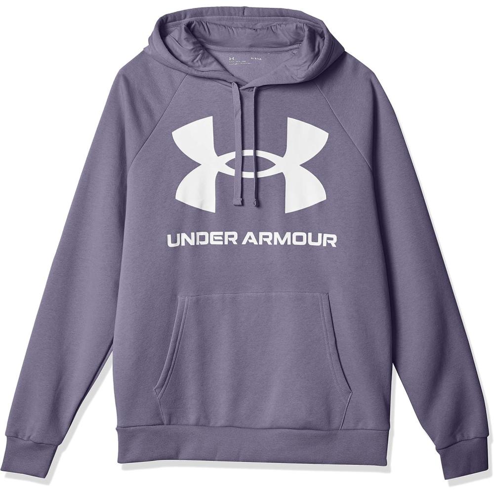 imageUnder Armour Mens Rival Fleece Sportstyle Logo Hoodie558 Tempered Steel Onyx White