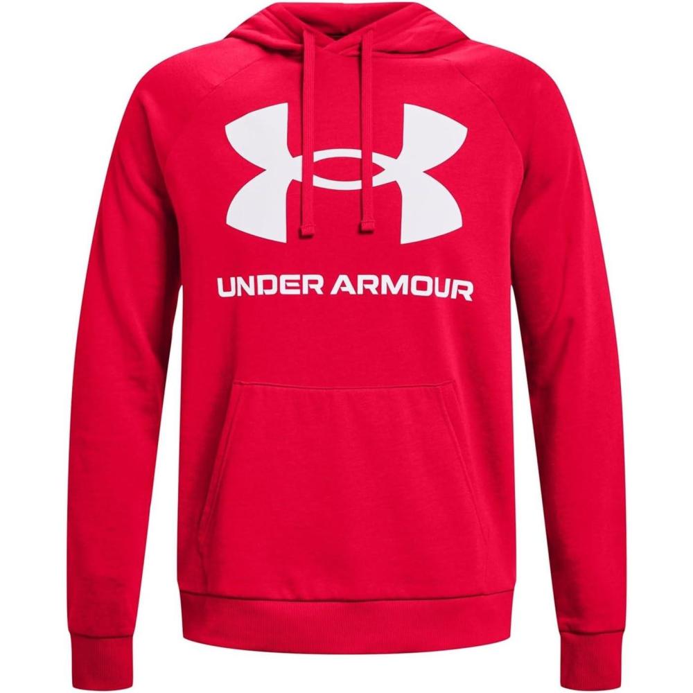 imageUnder Armour Mens Rival Fleece Sportstyle Logo Hoodie600 Red Onyx White