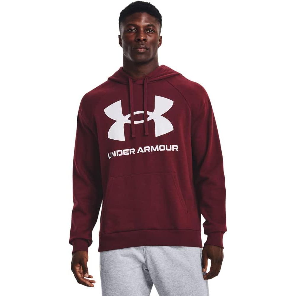 imageUnder Armour Mens Rival Fleece Sportstyle Logo Hoodie690 Chestnut Red Onyx White
