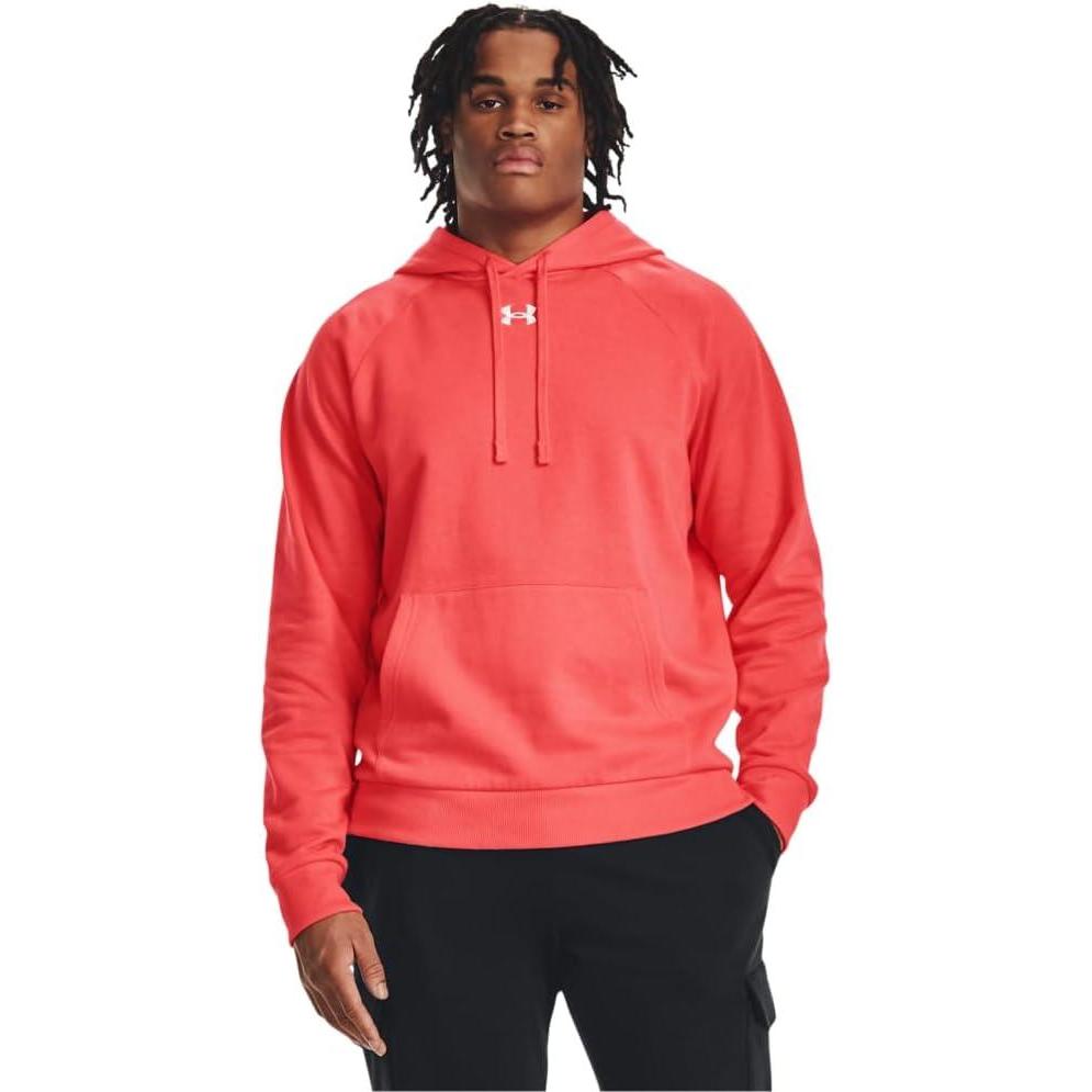 imageUnder Armour Mens Rival Fleece Sportstyle Logo Hoodie690 Venom Red White