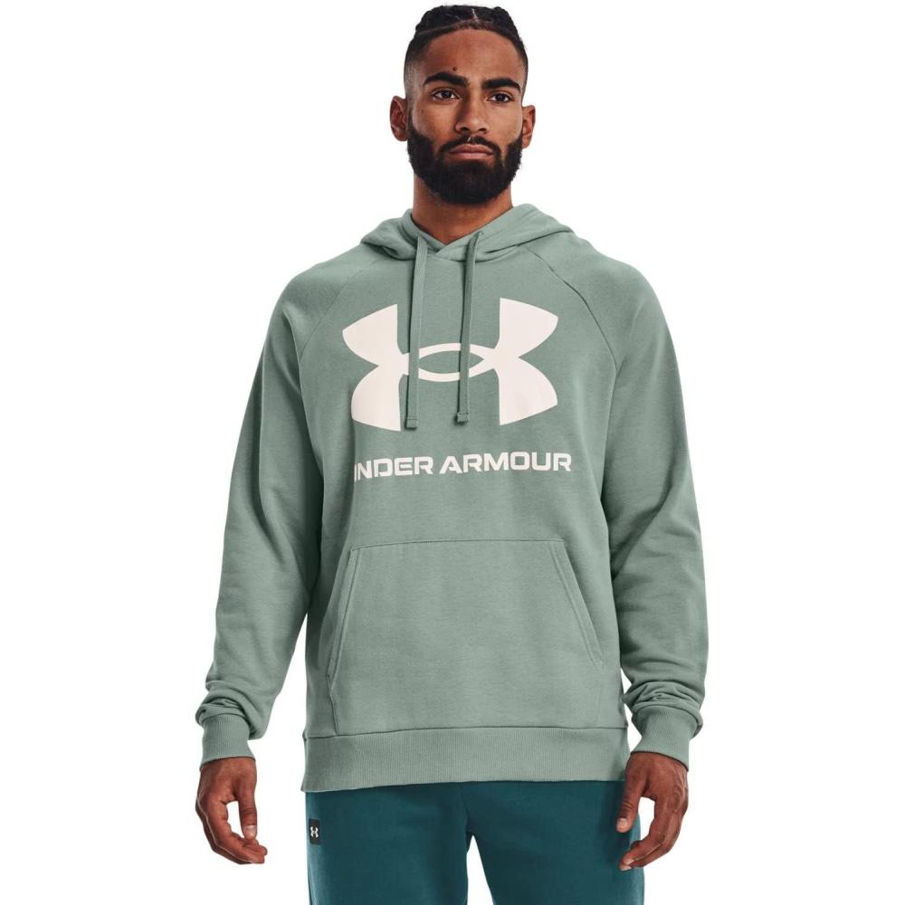 imageUnder Armour Mens Rival Fleece Sportstyle Logo Hoodie781 Opal Green Onyx White