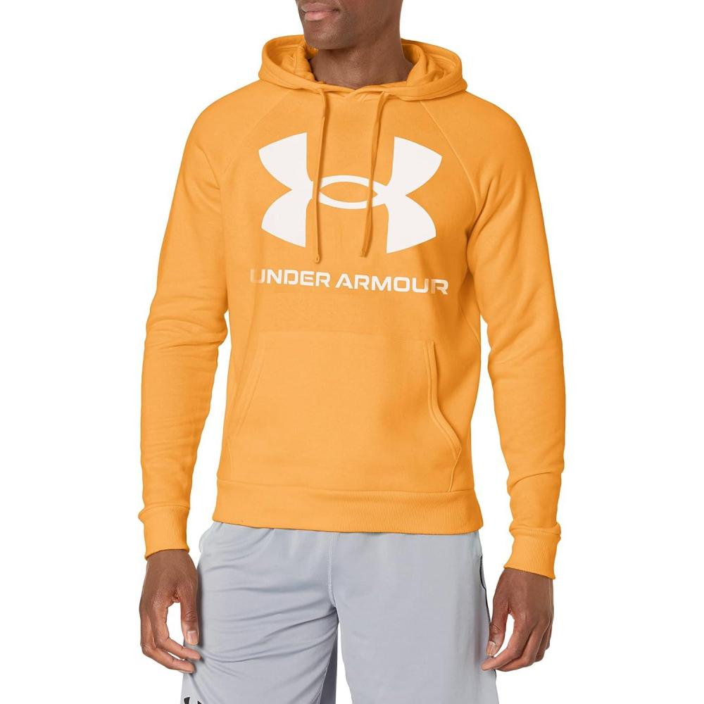 imageUnder Armour Mens Rival Fleece Sportstyle Logo Hoodie782 Rise Onyx White