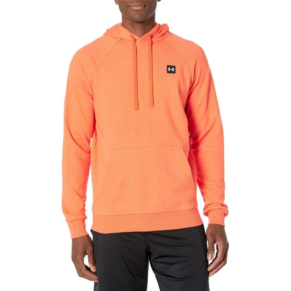 imageUnder Armour Mens Rival Fleece Sportstyle Logo Hoodie831 Papaya Light Heather Onyx White