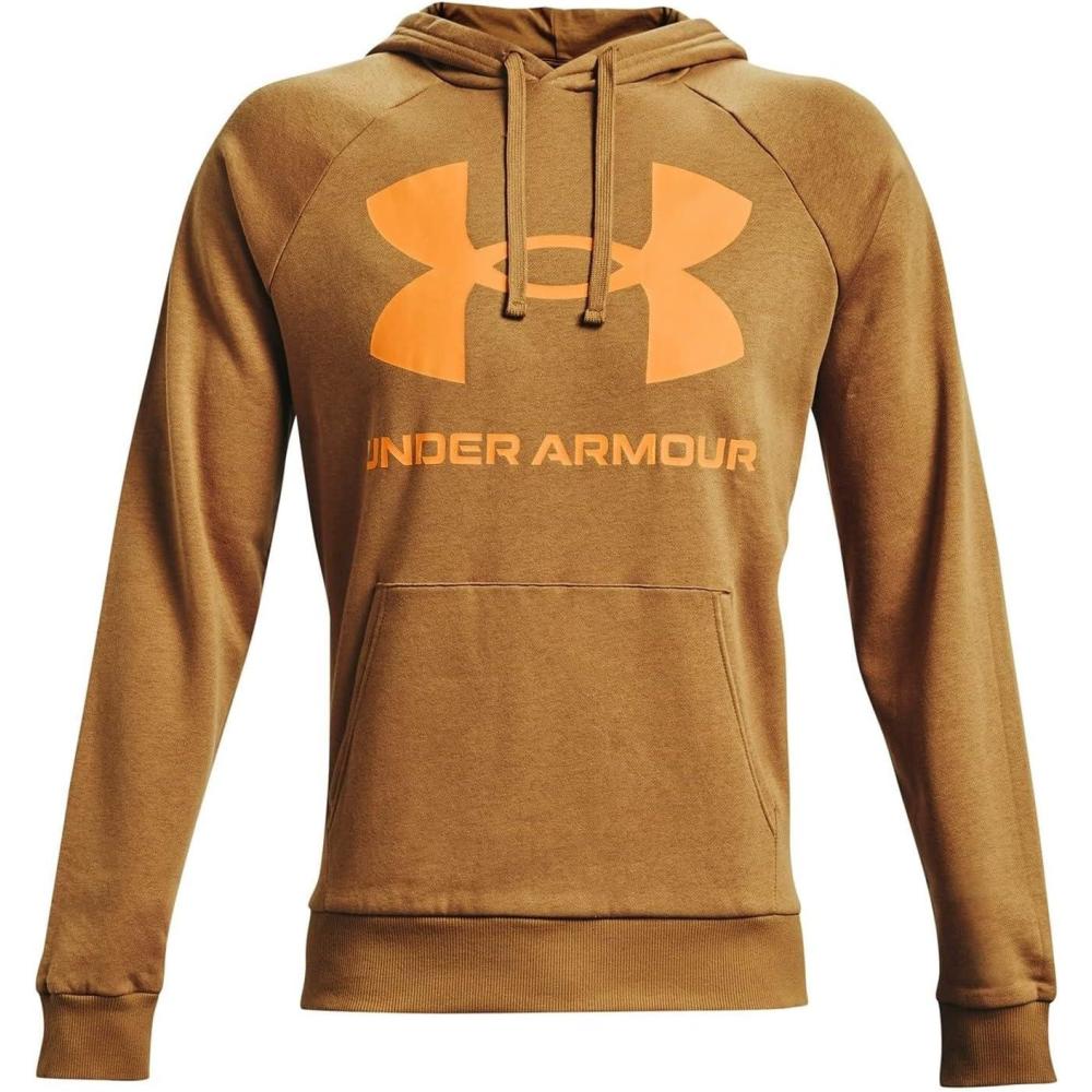 imageUnder Armour Mens Rival Fleece Sportstyle Logo HoodieAntique Ochre 277Omega Orange
