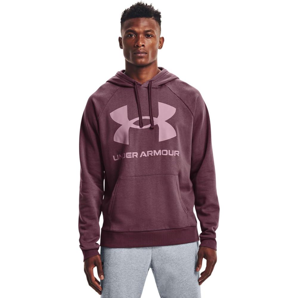imageUnder Armour Mens Rival Fleece Sportstyle Logo HoodieAsh Plum 554Mauve Pink