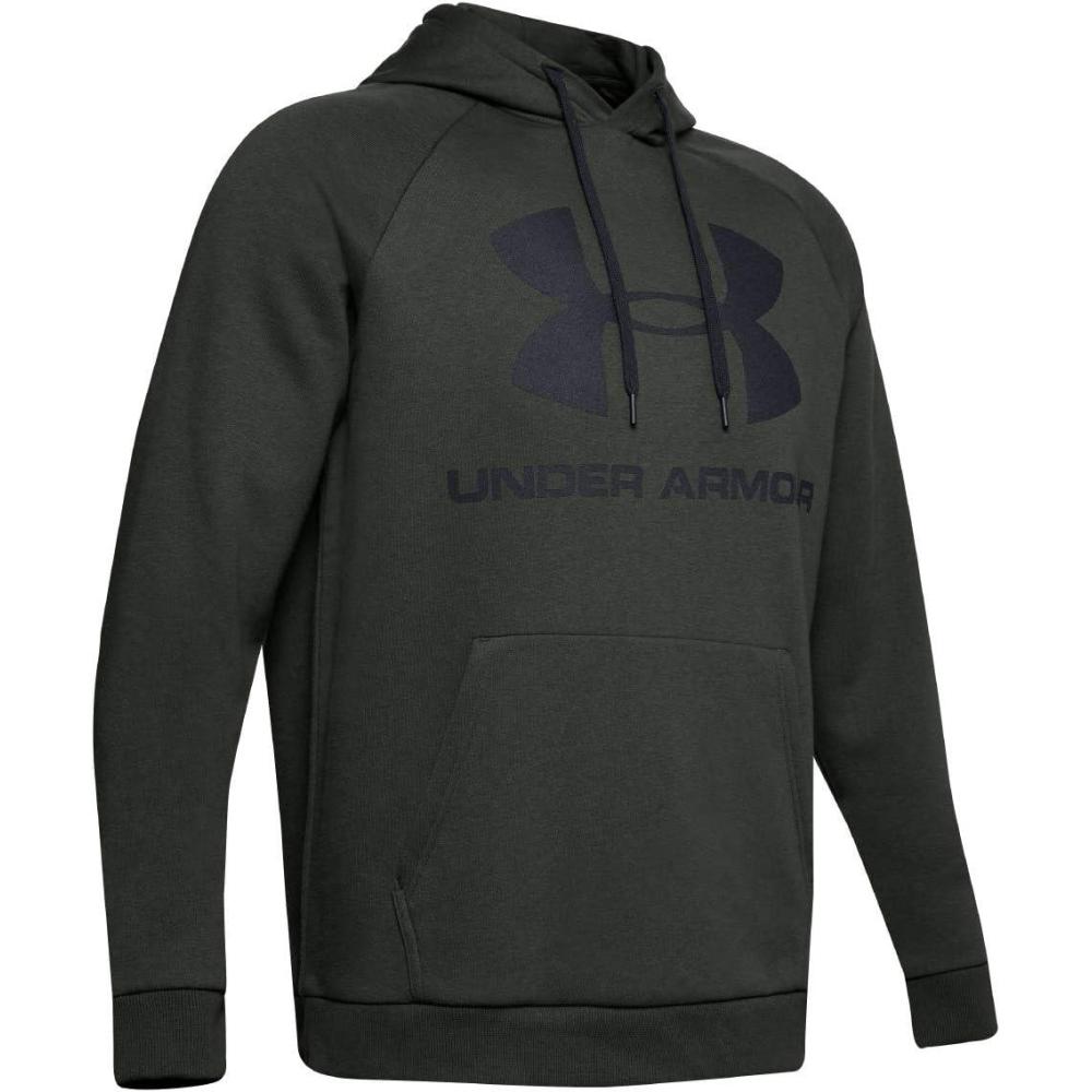 imageUnder Armour Mens Rival Fleece Sportstyle Logo HoodieBaroque Green 310Black