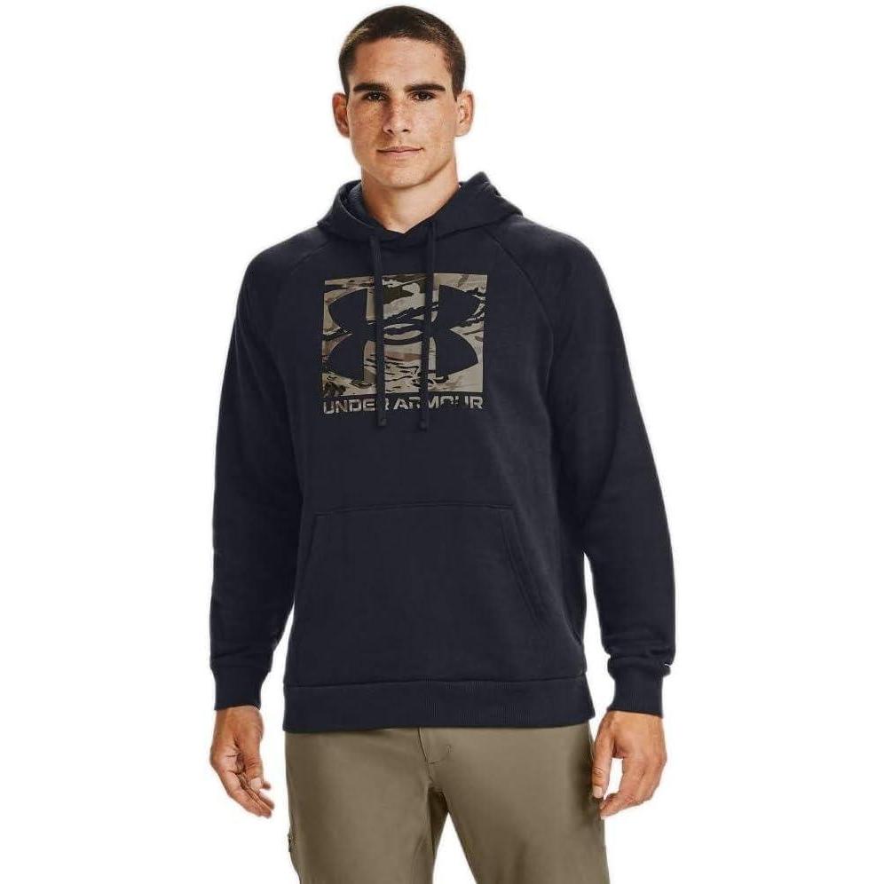 imageUnder Armour Mens Rival Fleece Sportstyle Logo HoodieBlack 001Ua Barren Camo