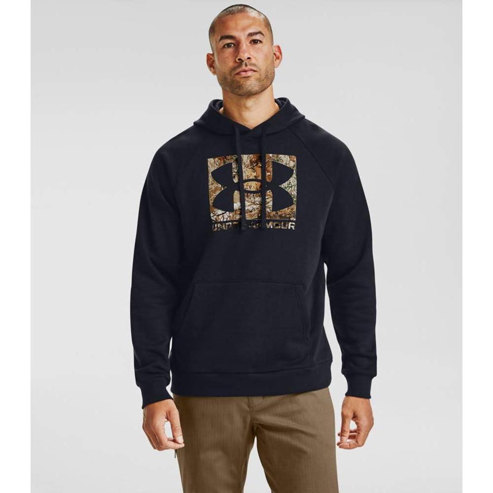 imageUnder Armour Mens Rival Fleece Sportstyle Logo HoodieBlack 002Realtree Edge
