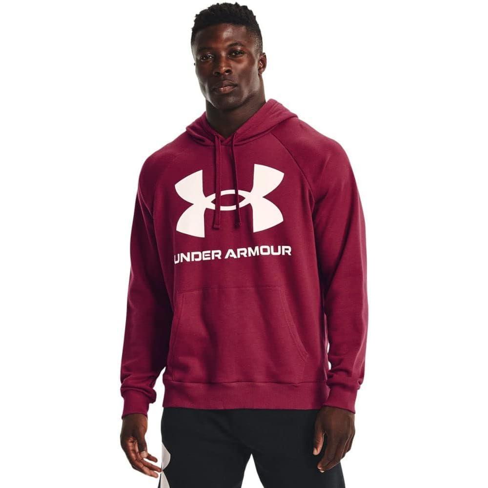 imageUnder Armour Mens Rival Fleece Sportstyle Logo HoodieBlack Rose 664Onyx White
