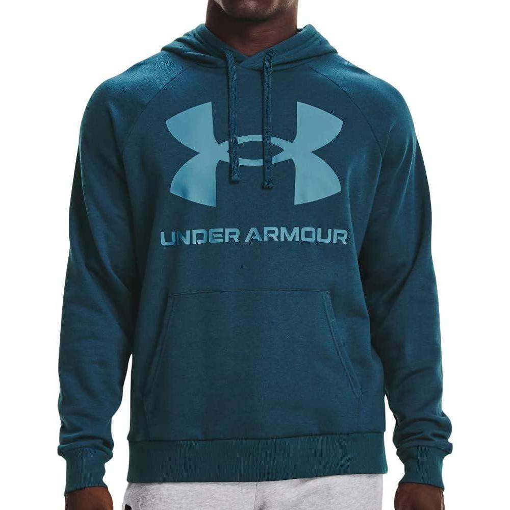 imageUnder Armour Mens Rival Fleece Sportstyle Logo HoodieBlue Note 413Blue Flannel