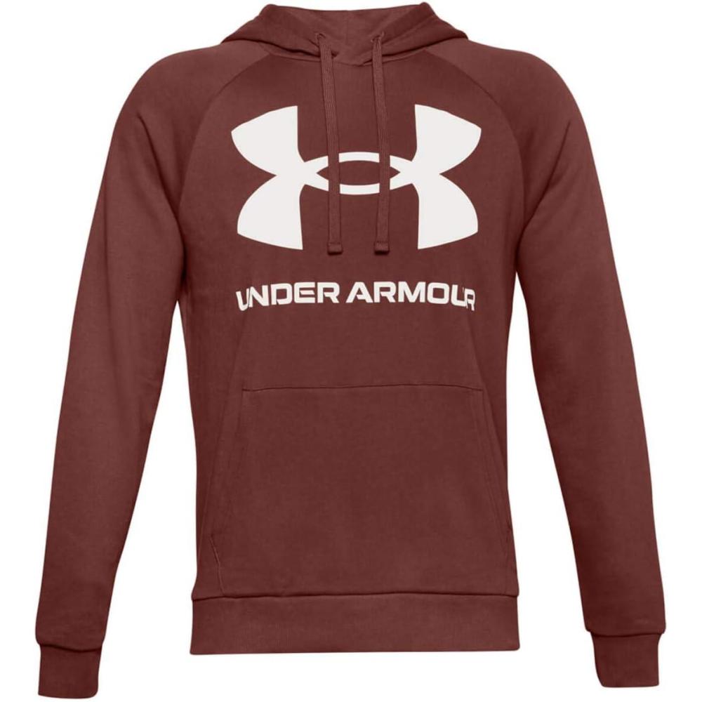 imageUnder Armour Mens Rival Fleece Sportstyle Logo HoodieCinna Red 688Onyx White