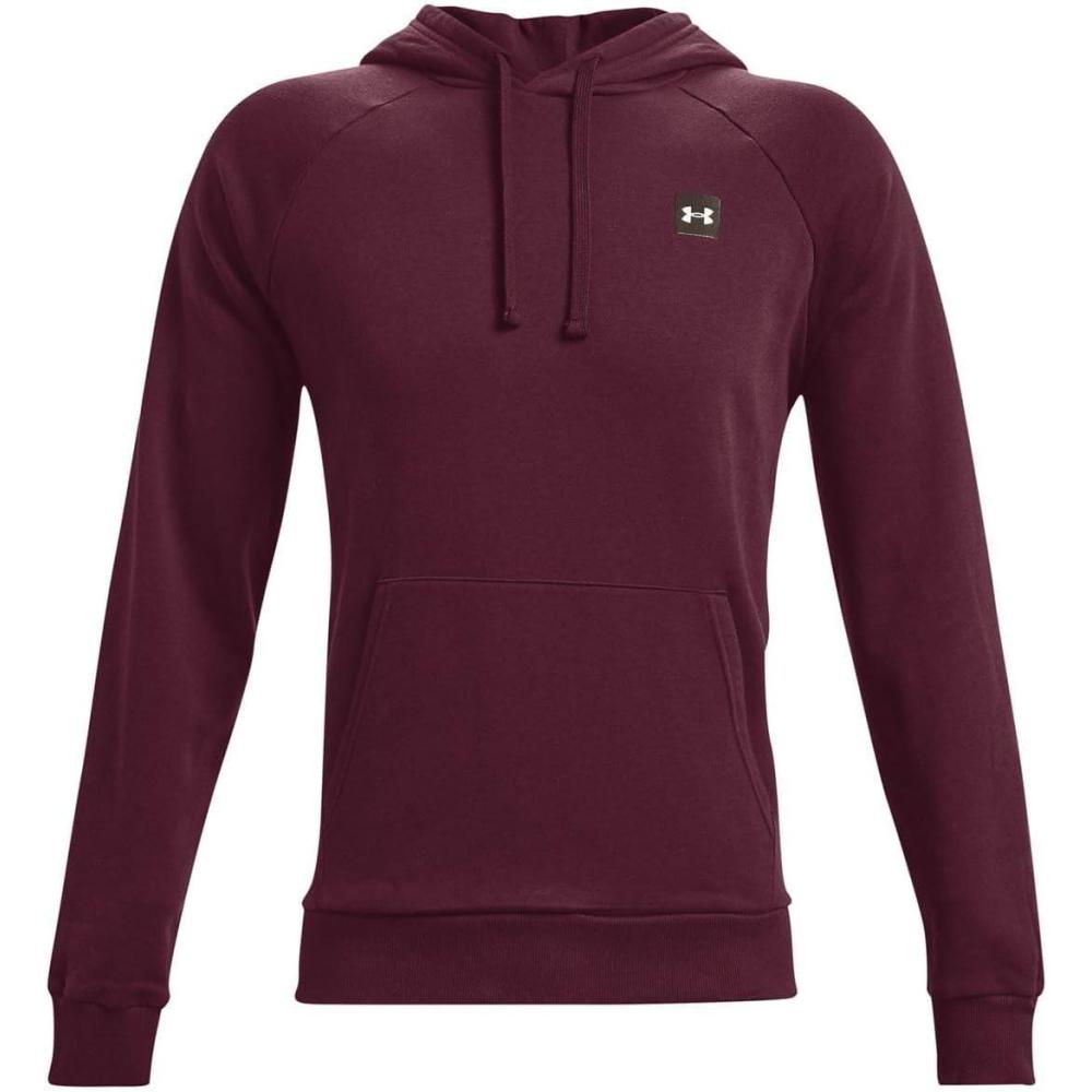 imageUnder Armour Mens Rival Fleece Sportstyle Logo HoodieDark Maroon 601Onyx White