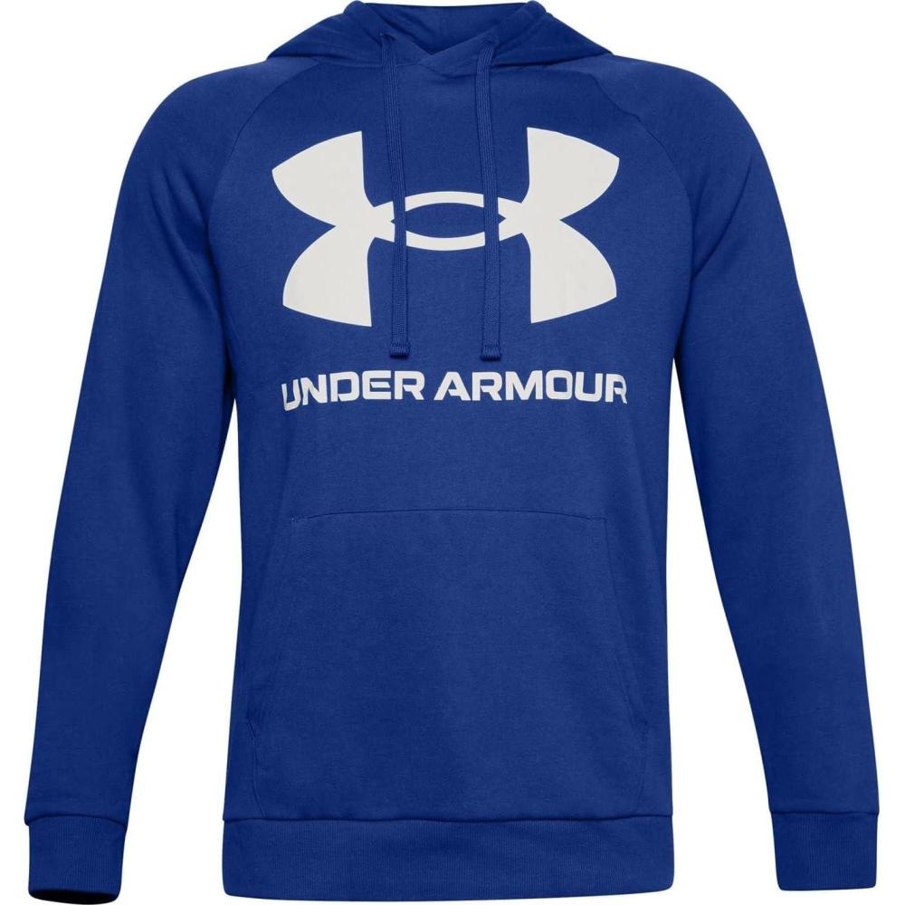 imageUnder Armour Mens Rival Fleece Sportstyle Logo HoodieJupiter Blue 584Onyx White