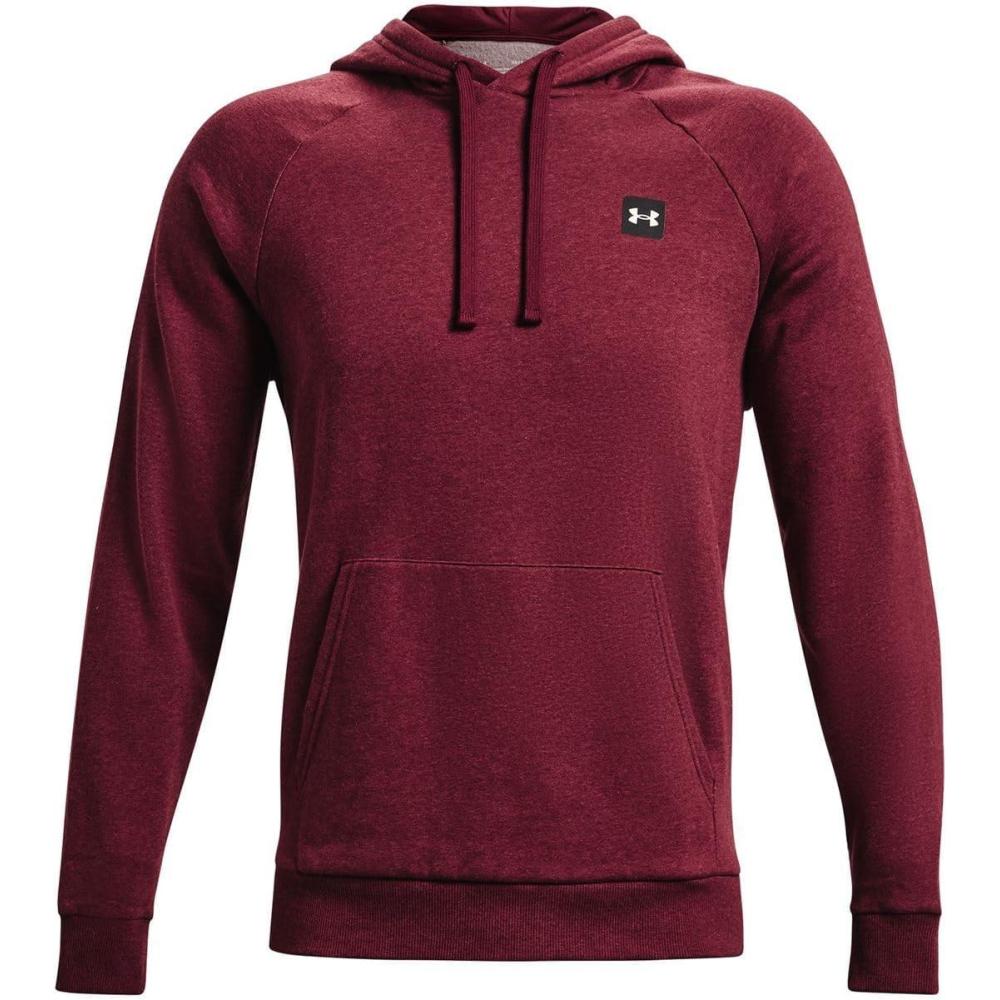 imageUnder Armour Mens Rival Fleece Sportstyle Logo HoodieLeague Red Light Heather 626Onyx White