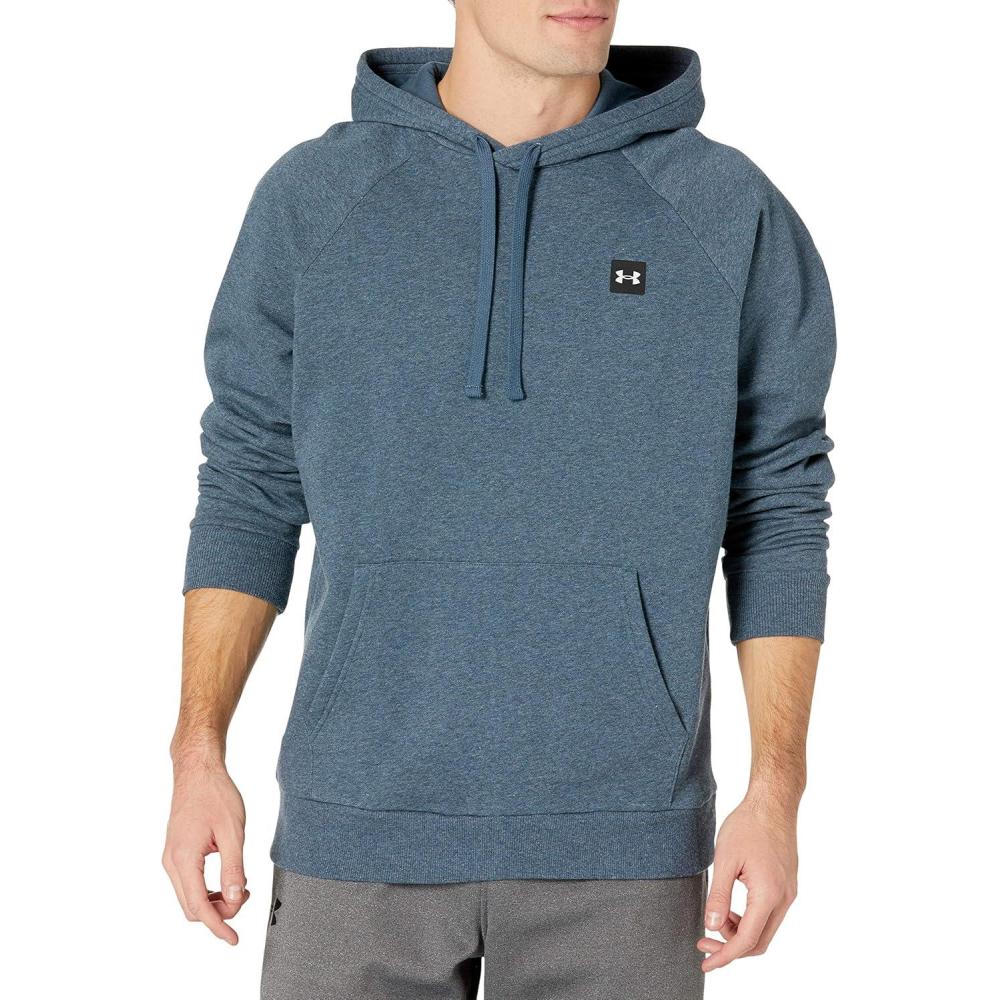 imageUnder Armour Mens Rival Fleece Sportstyle Logo HoodieMechanic Blue Light Heather 468Onyx White
