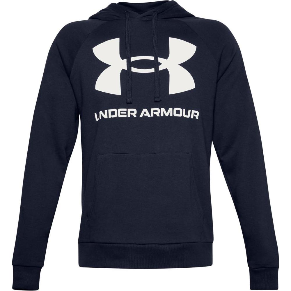 imageUnder Armour Mens Rival Fleece Sportstyle Logo HoodieMidnight Navy 410Onyx White
