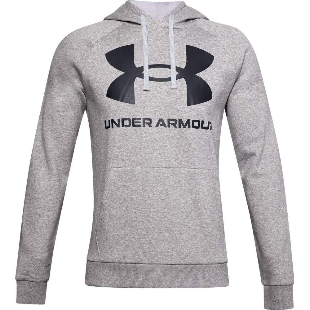 imageUnder Armour Mens Rival Fleece Sportstyle Logo HoodieMod Gray Light Heather 011Black