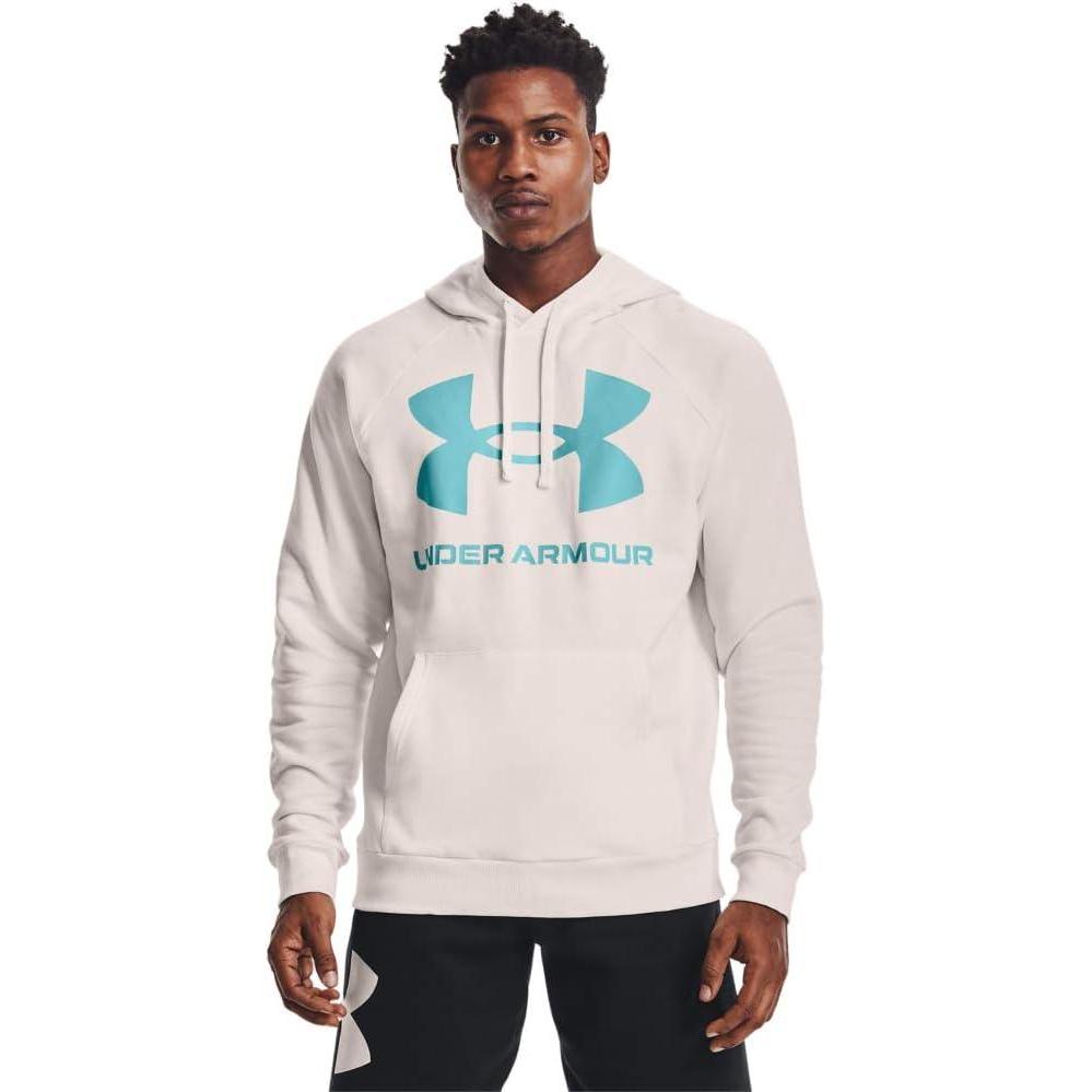 imageUnder Armour Mens Rival Fleece Sportstyle Logo HoodieOnyx White 113Cosmos