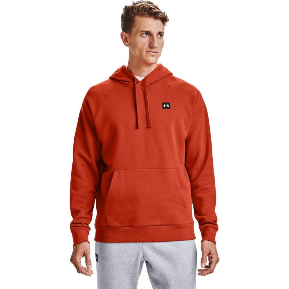 imageUnder Armour Mens Rival Fleece Sportstyle Logo HoodieRich Orange 830Onyx White